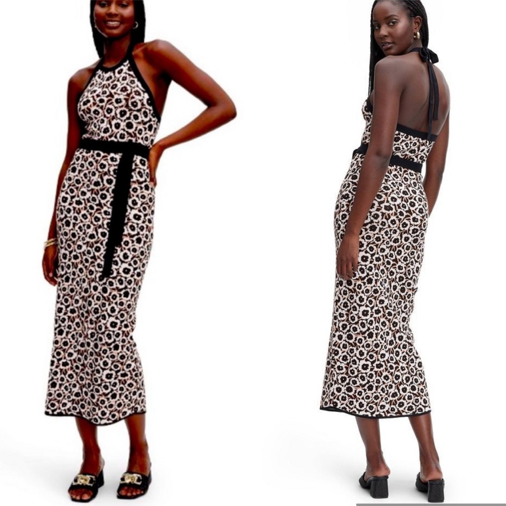 Diane Von Furstenberg x Target Poppy Neutral Sweater Knit Halter Midi Dress - XL